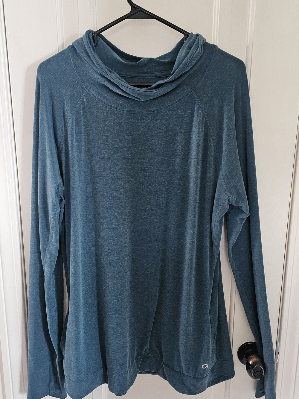 GAP Blue Teal Cowl Neck Long Sleeve Top
